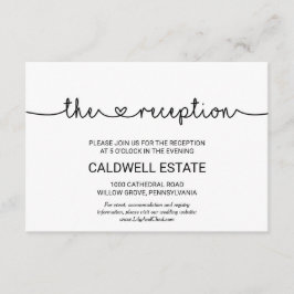 Tarjeta de Recepción de Boda Love Hearts