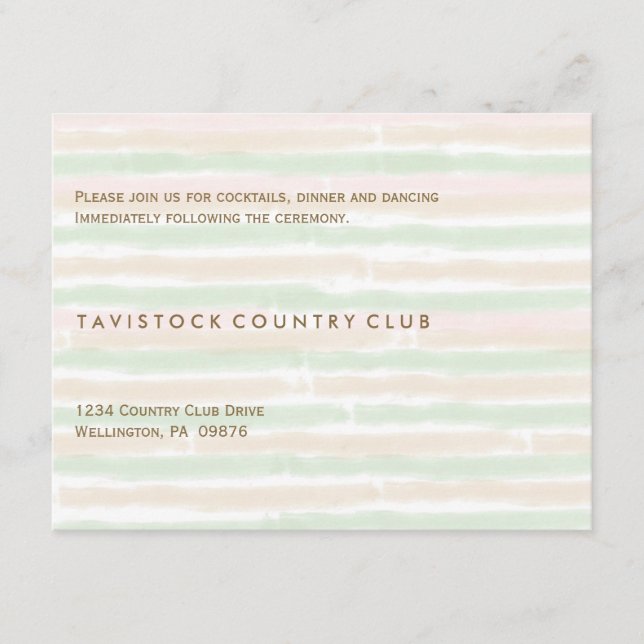 Tarjeta de Recepción de Boda Minimalista Moderna (Anverso)