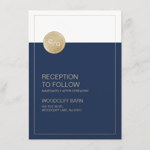 Tarjeta de recepción de boda minimalista moderna a