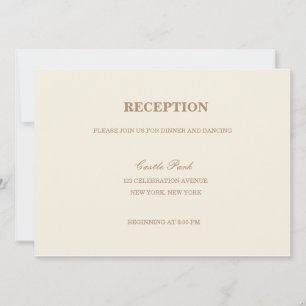 Tarjeta de recepción de boda moderna