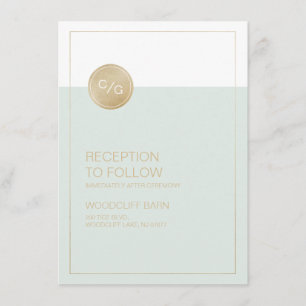 Tarjeta de recepción de boda moderna editable en c