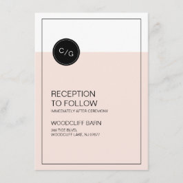 Tarjeta de recepción de boda moderna editable en c