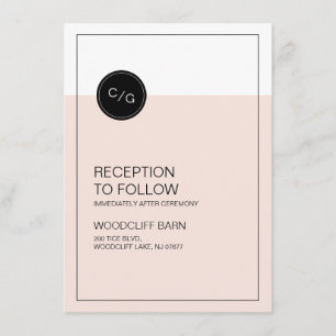 Tarjeta de recepción de boda moderna editable en c