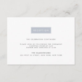 Tarjeta de recepción de boda moderna | Slate