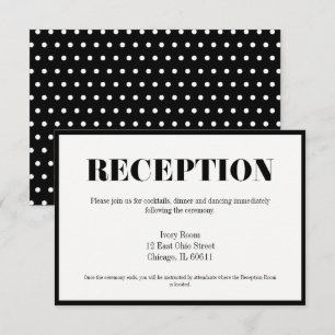 Tarjeta de recepción de boda moderna y audaz para 