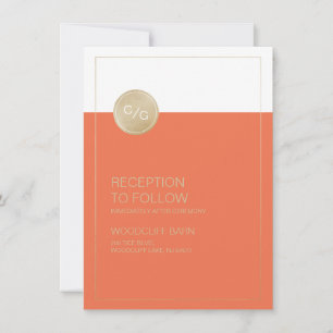 tarjeta de recepción de boda moderna y minimalista