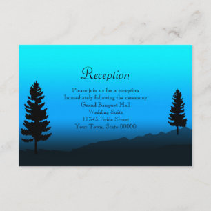 Tarjeta de Recepción de Boda Montaña Crepúsculo Az