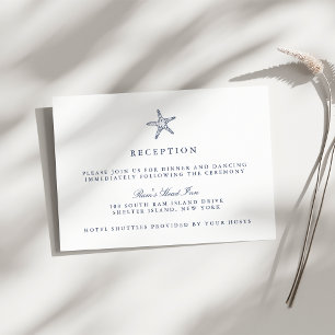 Tarjeta de recepción de boda Nautical Starfish