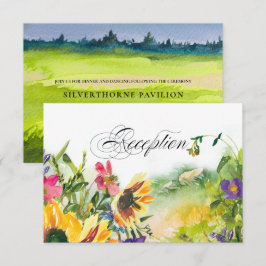 Tarjeta de recepción de boda para girasoles Wild M