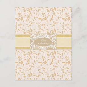 Tarjeta de recepción de boda Peony Pearl