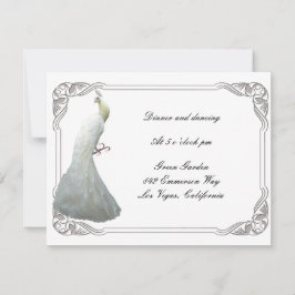 Tarjeta de recepción de boda personalizada de pavo