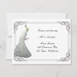 Tarjeta de recepción de boda personalizada de pavo