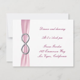 Tarjeta de recepción de boda Pink Infinity