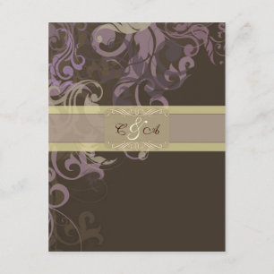 tarjeta de recepción de boda Purple Victoria