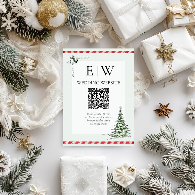 Tarjeta de recepción de boda QR para navidades (Subido por el creador)
