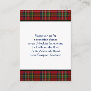 Tarjeta de recepción de boda Royal Stuart Tartán