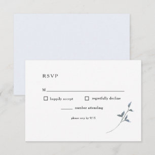 Tarjeta de recepción de boda RSVP floral simple az