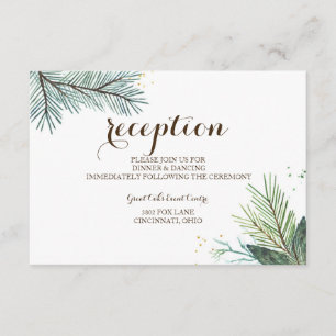 Tarjeta de recepción de boda rústica Corona de Inv