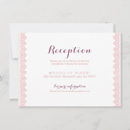 tarjeta de recepción de boda rústica de encaje vin