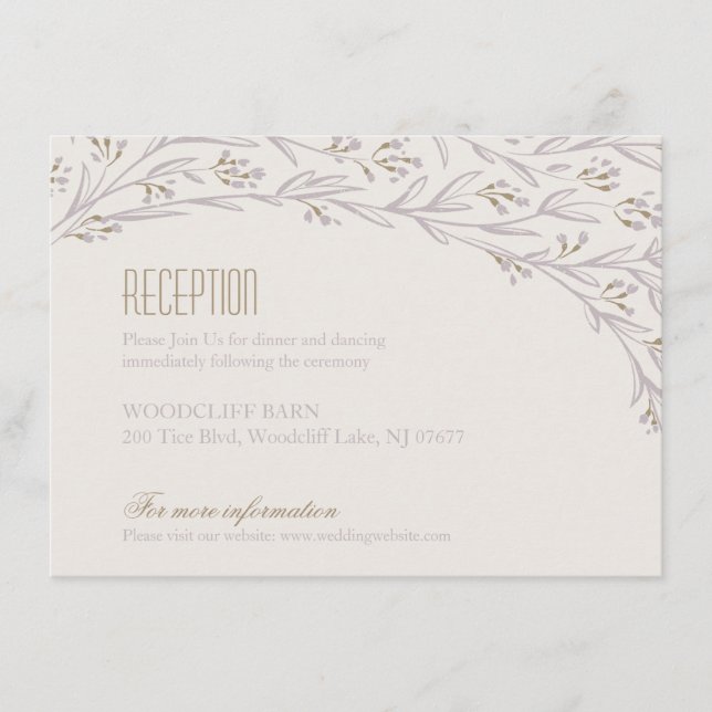Tarjeta de recepción de boda rústica de flor de li (Anverso)