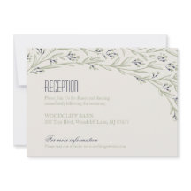 Tarjeta de recepción de boda rústica floral elegan