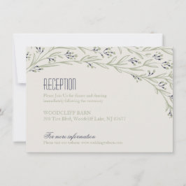 Tarjeta de recepción de boda rústica floral elegan