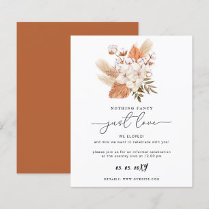 Tarjeta de recepción de boda Terracotta Pampas