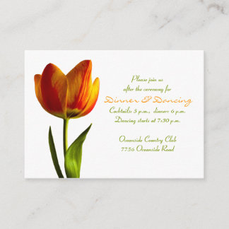 Tarjeta de recepción de boda Tulip naranja