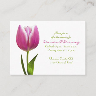 Tarjeta de recepción de boda tulipán rosa