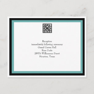 Tarjeta de Recepción de Boda Turquesa