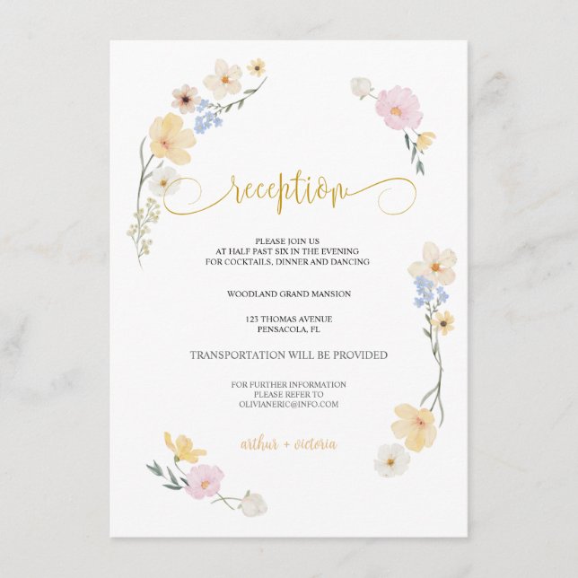 TARJETA DE RECEPCIÓN de bodas (Anverso)