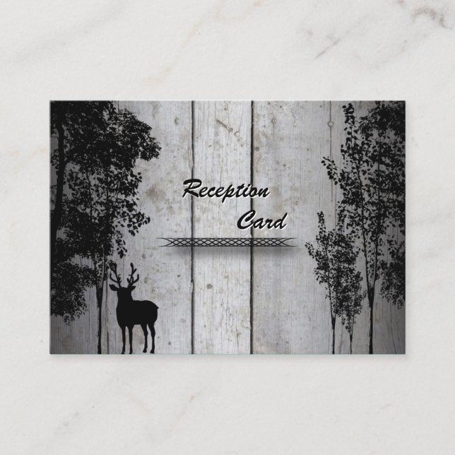 Tarjeta de recepción de bodas Árboles de madera de (Anverso)