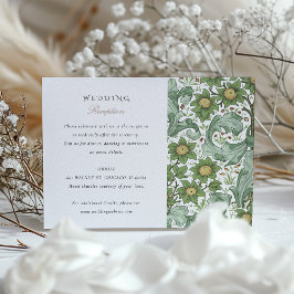 Tarjeta de recepción de bodas botánicas vintage