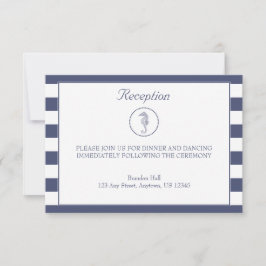 Tarjeta de recepción de bodas | Caballo de mar náu