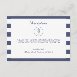 Tarjeta de recepción de bodas   Caballo de mar náu