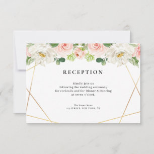 tarjeta de recepción de bodas con motivos florales