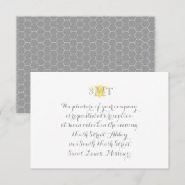 Tarjeta de recepción de bodas de abeja de miel