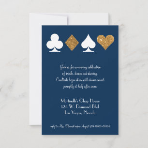 Tarjeta de recepción de Bodas de la Marina Azul La