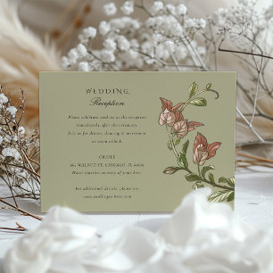 Tarjeta de recepción de bodas de loro de elegancia