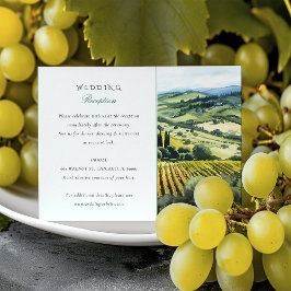 Tarjeta de recepción de bodas de napa Valley Viney