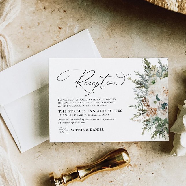 Tarjeta de recepción de bodas de pinecone de invie (Subido por el creador)