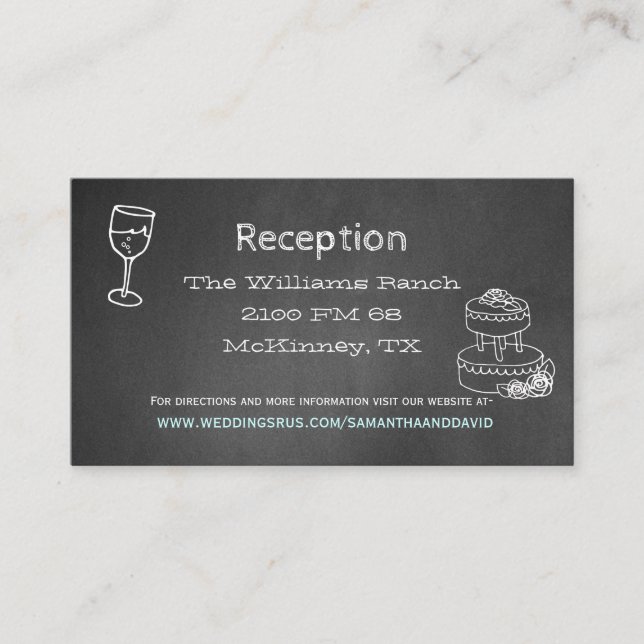 Tarjeta de recepción de bodas de tipografía Chalk  (Anverso)