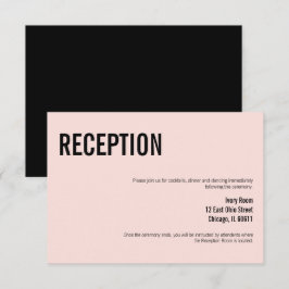 Tarjeta de recepción de bodas de tipografía simple