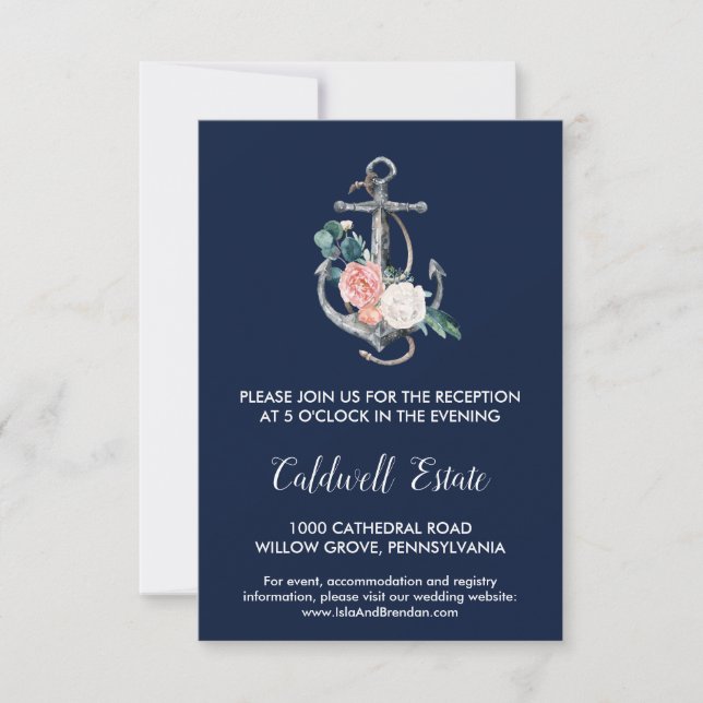 Tarjeta de recepción de bodas de verano de la Mari (Anverso)