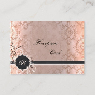 Tarjeta de recepción de bodas elegante Damasco de