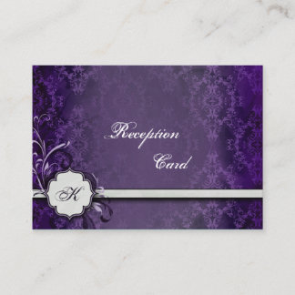 Tarjeta de recepción de bodas elegante Damasco de