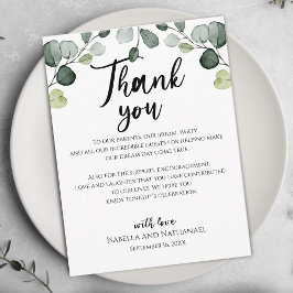 Tarjeta de recepción de bodas Eucalyptus
