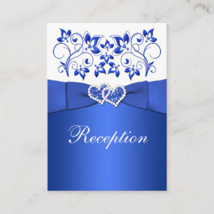 Tarjeta de recepción de bodas florales blancas, az