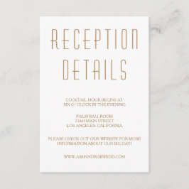 Tarjeta de recepción de bodas modernas Huxley