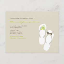 Tarjeta de recepción de bodas Mr & Mrs Flip Flops